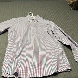 L.L. Bean Men's Red and Blue Checkered Button Down Shirt